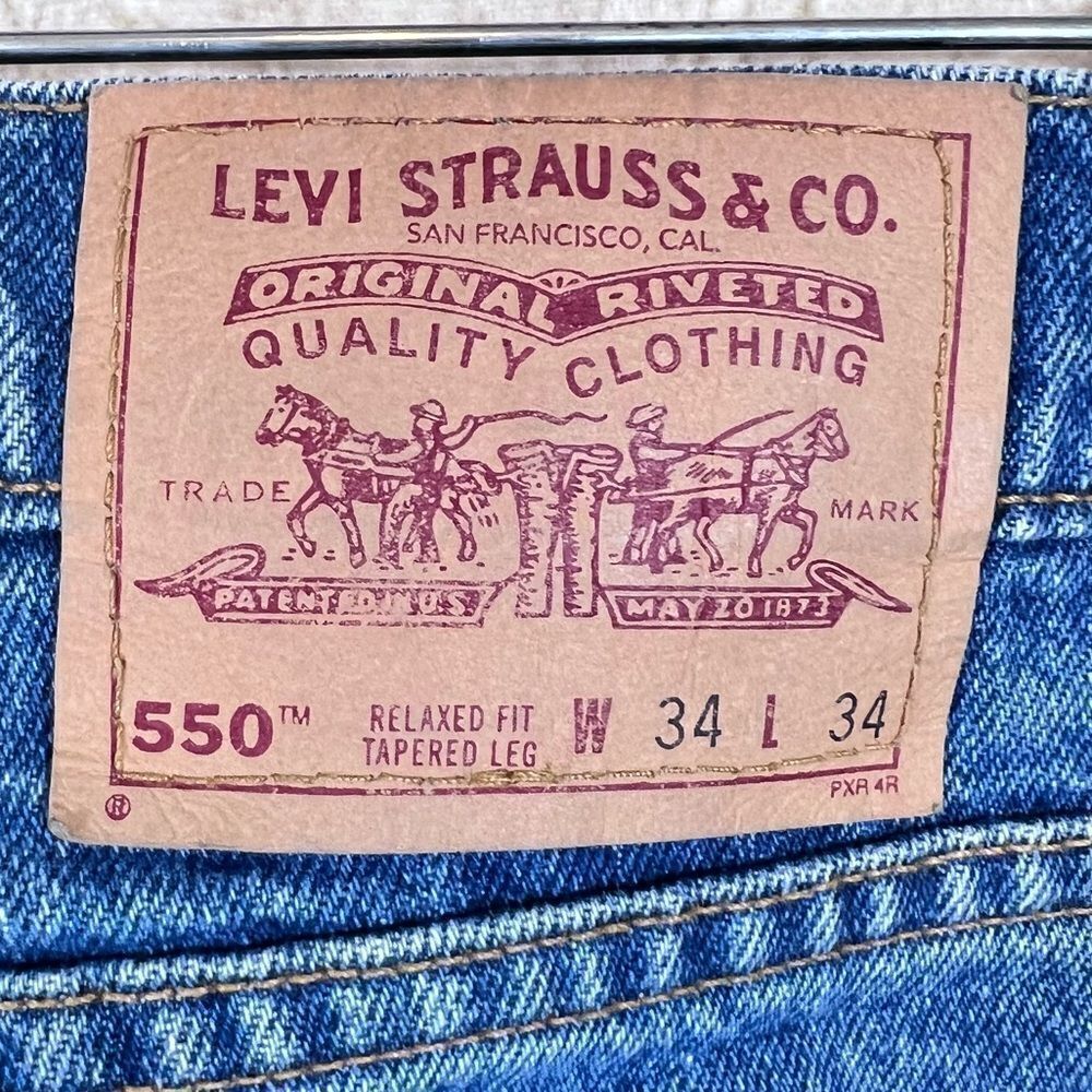Vintage 90s Levi's 550 Relaxed Fit Taper Leg Jeans - Picture 12 of 16